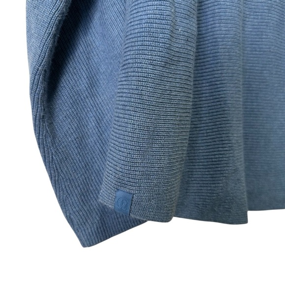 Lululemon Women’s XL Blue Boxy Cotton-Blend Mock Neck Knit Pullover Sweater - Picture 6 of 10